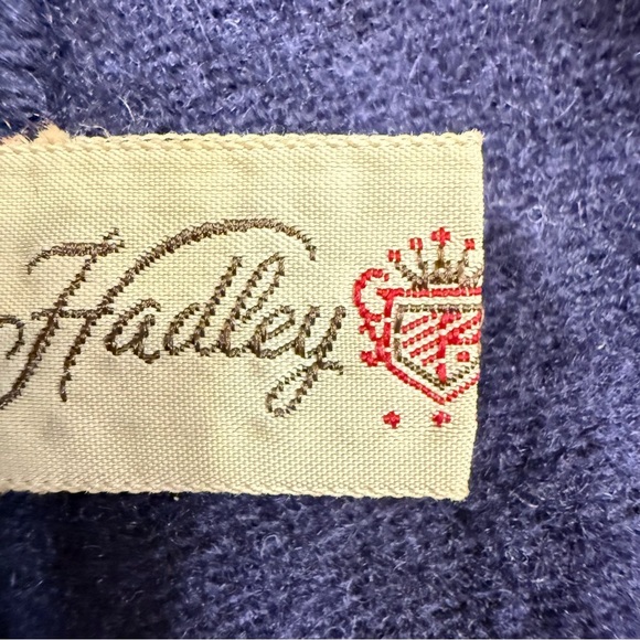 Hadley Vintage Women’s 100% Cashmere Handmade Navy Cardigan Sweater  Sz M - Picture 13 of 15